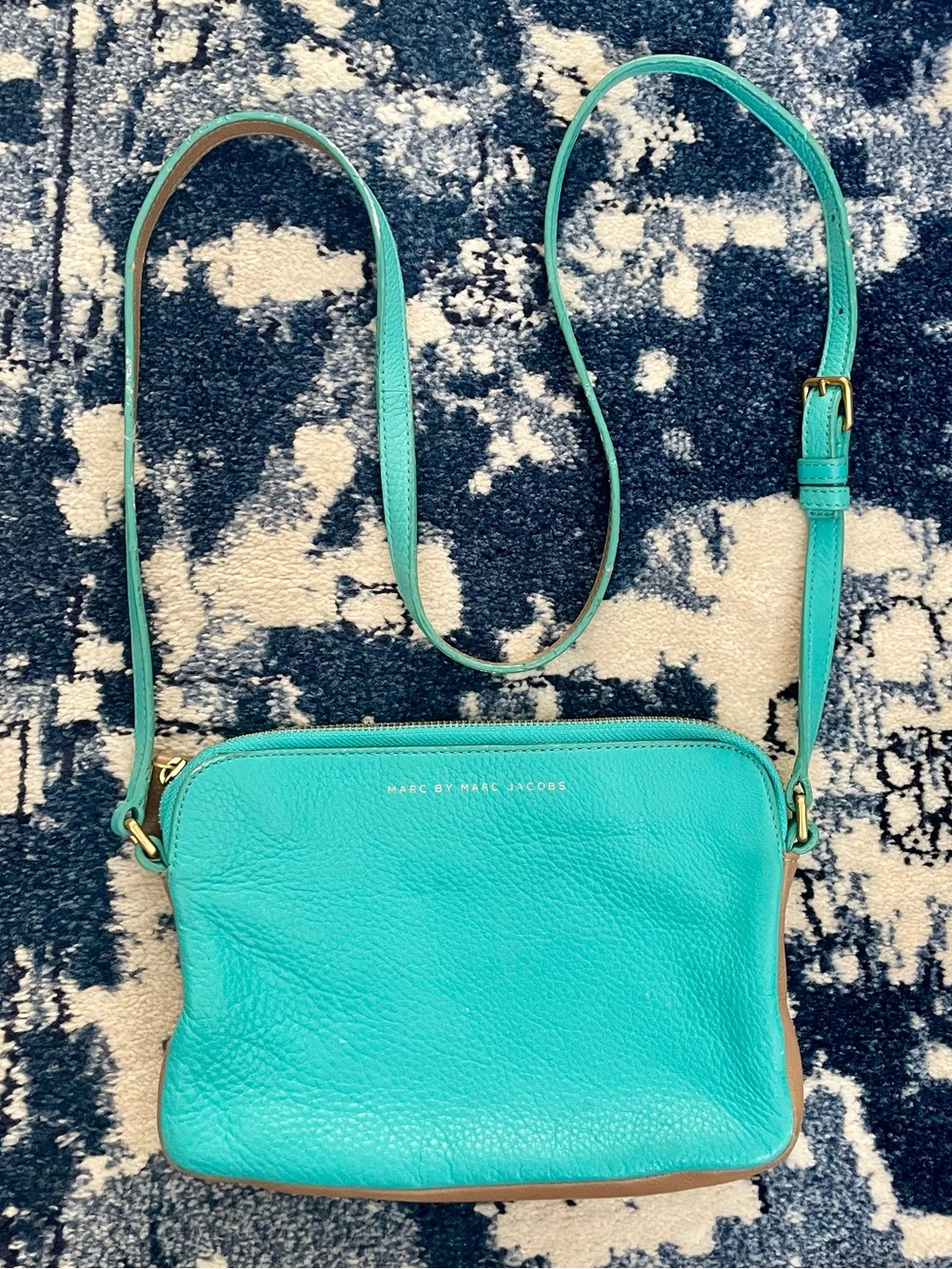 Vintage Teal/Beige Marc by Marc Jacobs Leather Crossbody Bag